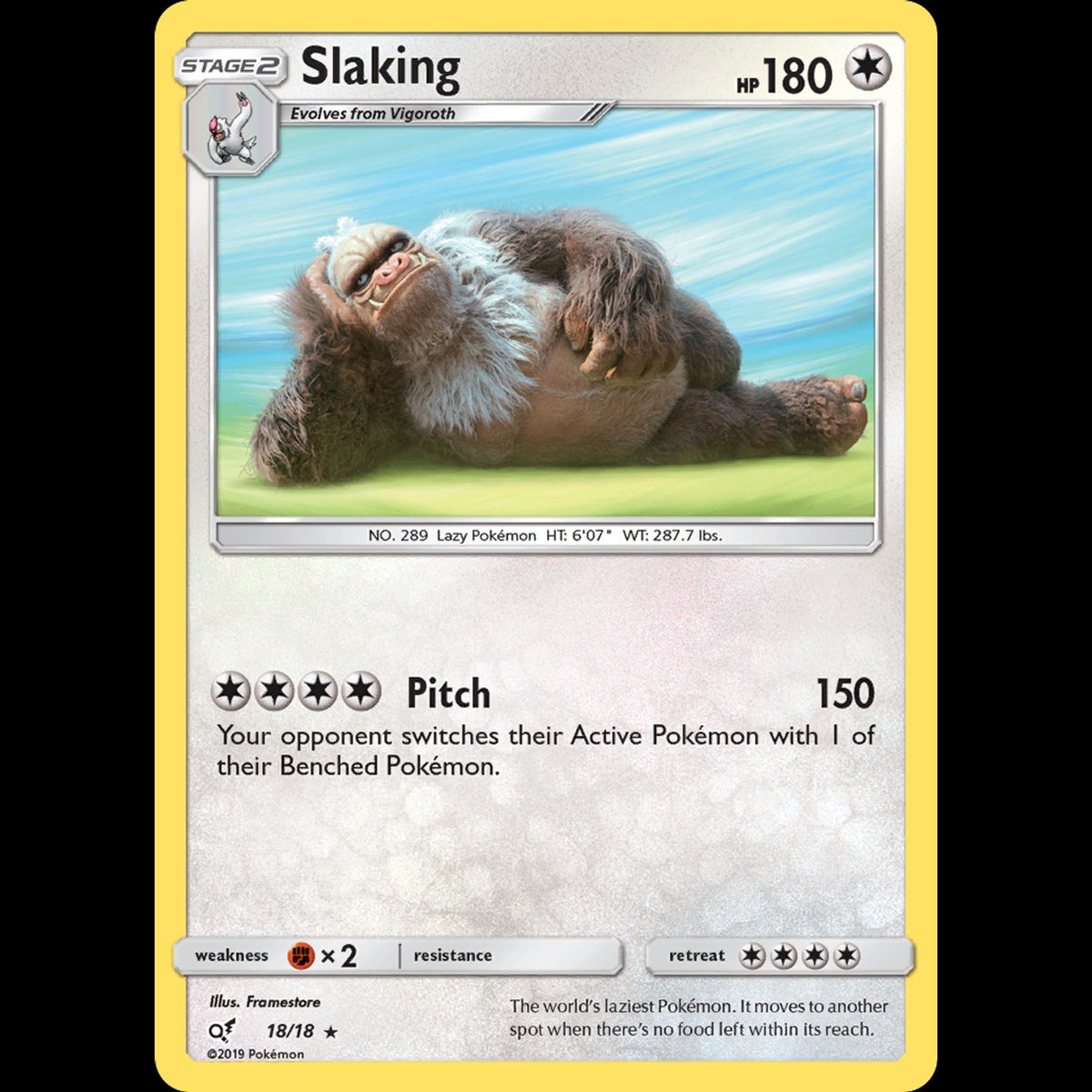 Slaking - Detective Pikachu #18/18 - Rare