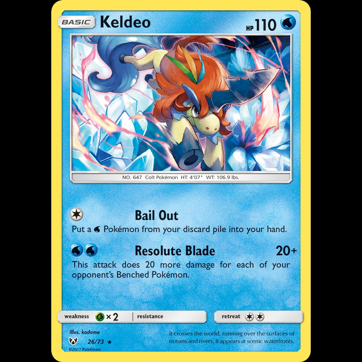 Keldeo - Shining Legends #26/73 - Rare Holo