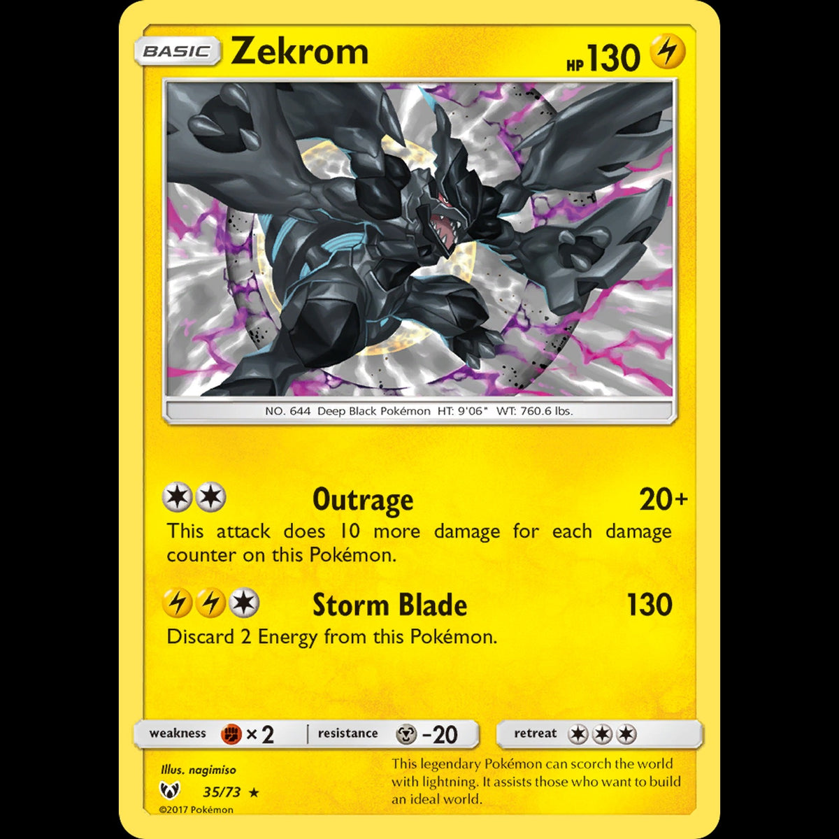 Zekrom - Shining Legends #35/73 - Rare Holo