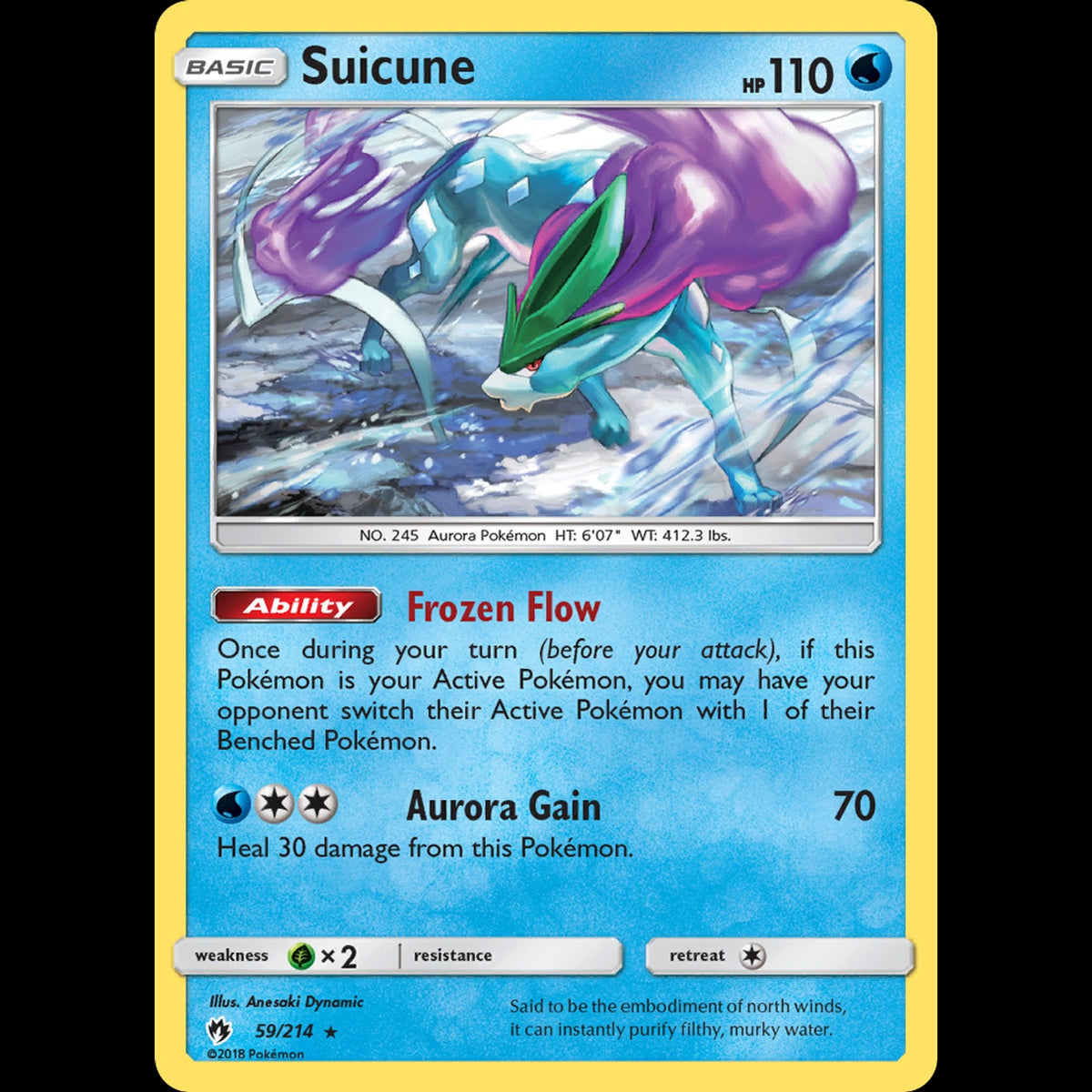 Suicune - Lost Thunder #59/214 - Rare Holo