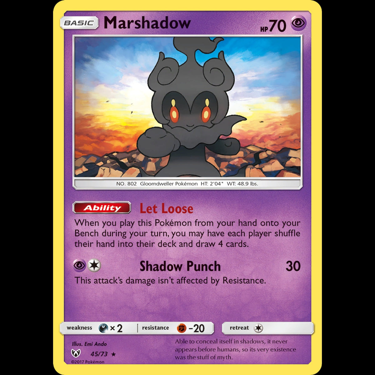 Marshadow - Shining Legends #45/73 - Rare Holo