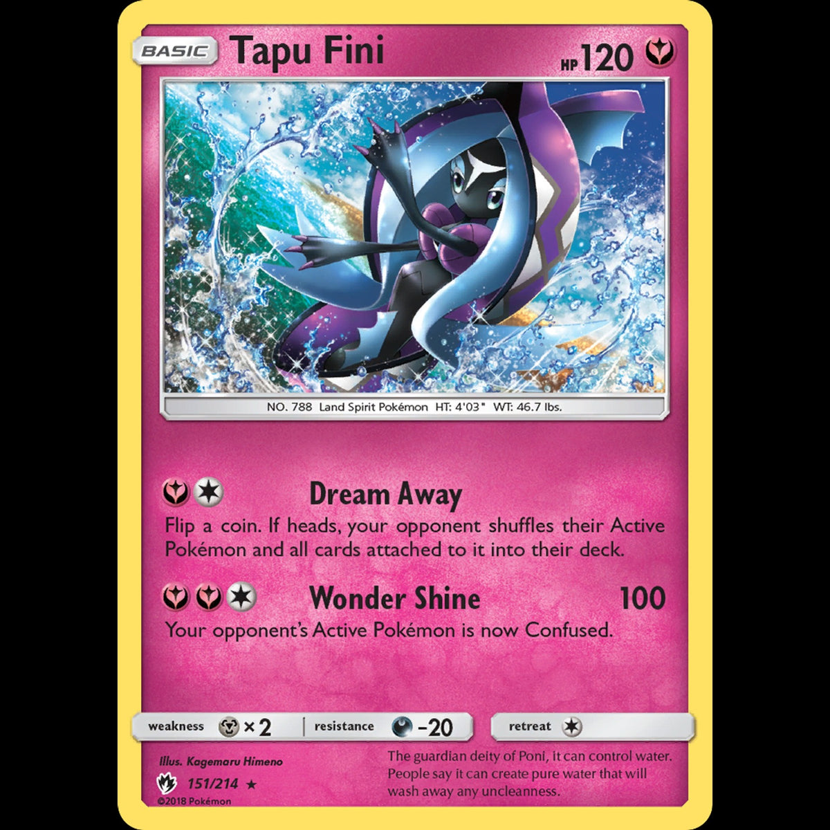 Tapu Fini - Lost Thunder #151/214 - Rare Holo