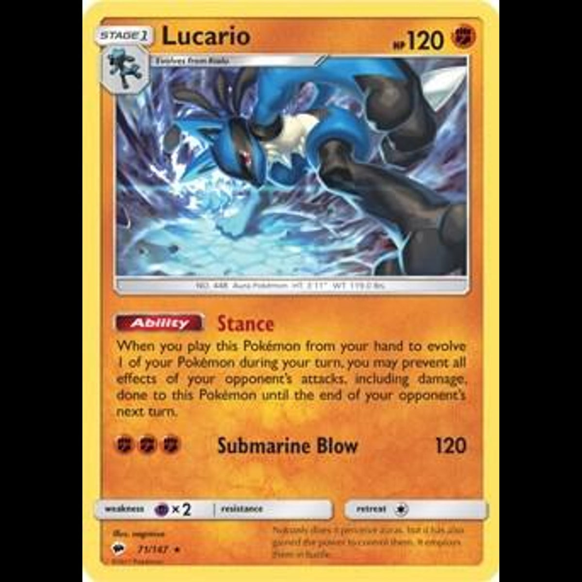Lucario - Burning Shadows #71/147 - Rare Holo
