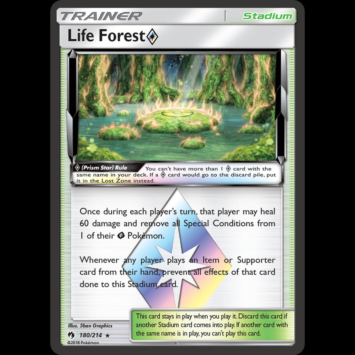 Life Forest ◇ - Lost Thunder #180/214 - Rare Prism Star