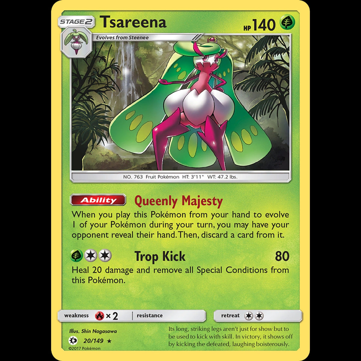 Tsareena - Sun & Moon #20/149 - Rare Holo