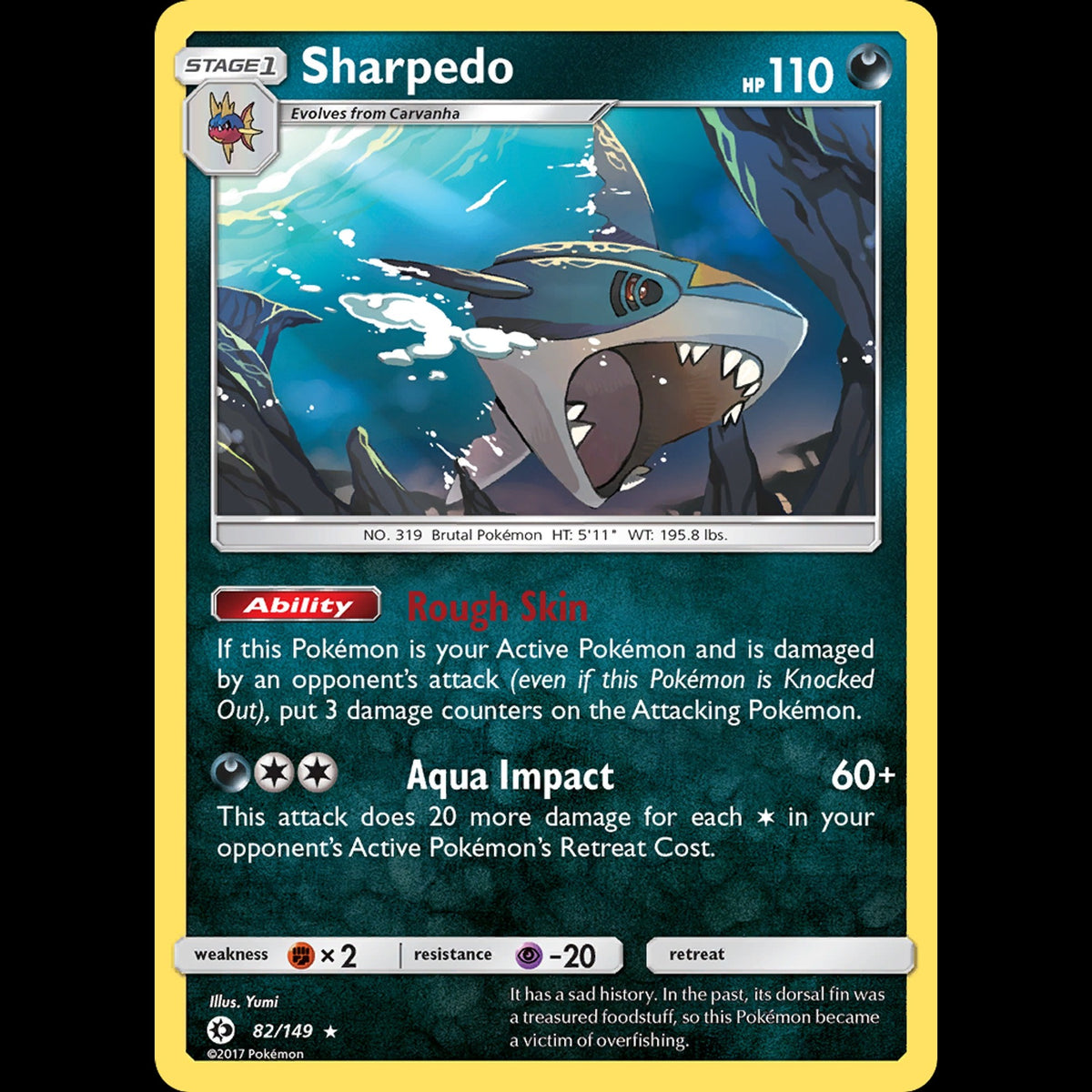 Sharpedo - Sun & Moon #82/149 - Rare Holo