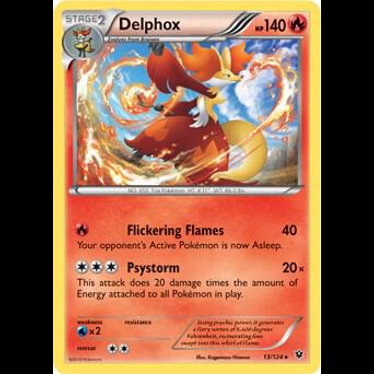Delphox - Fates Collide #13/124 - Rare Holo