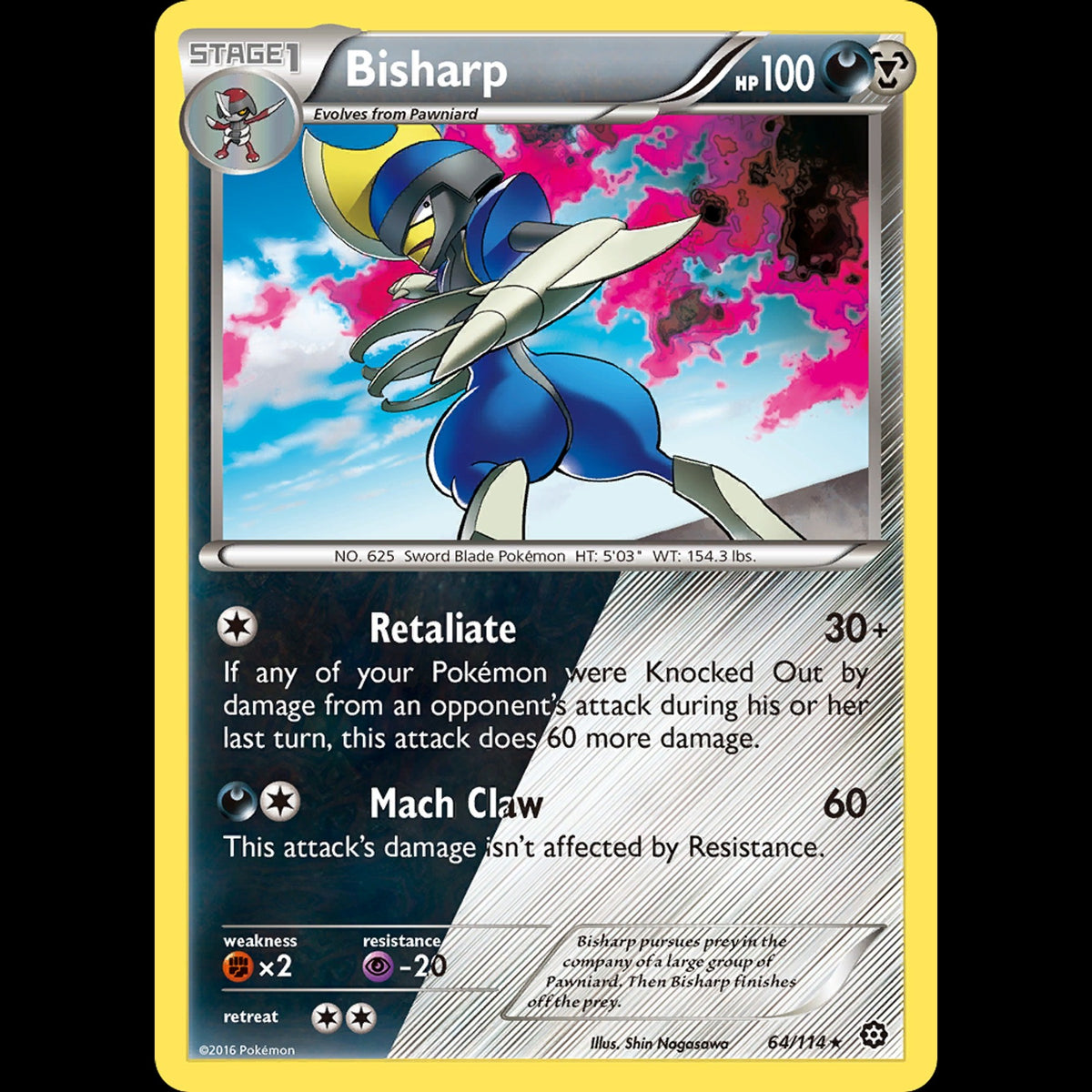 Bisharp - Steam Siege #64/114 - Rare Holo