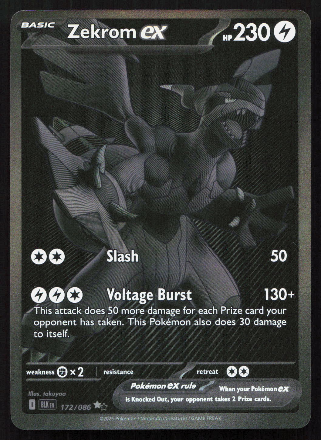 Zekrom ex - Black Bolt #172/086 - Black White Rare