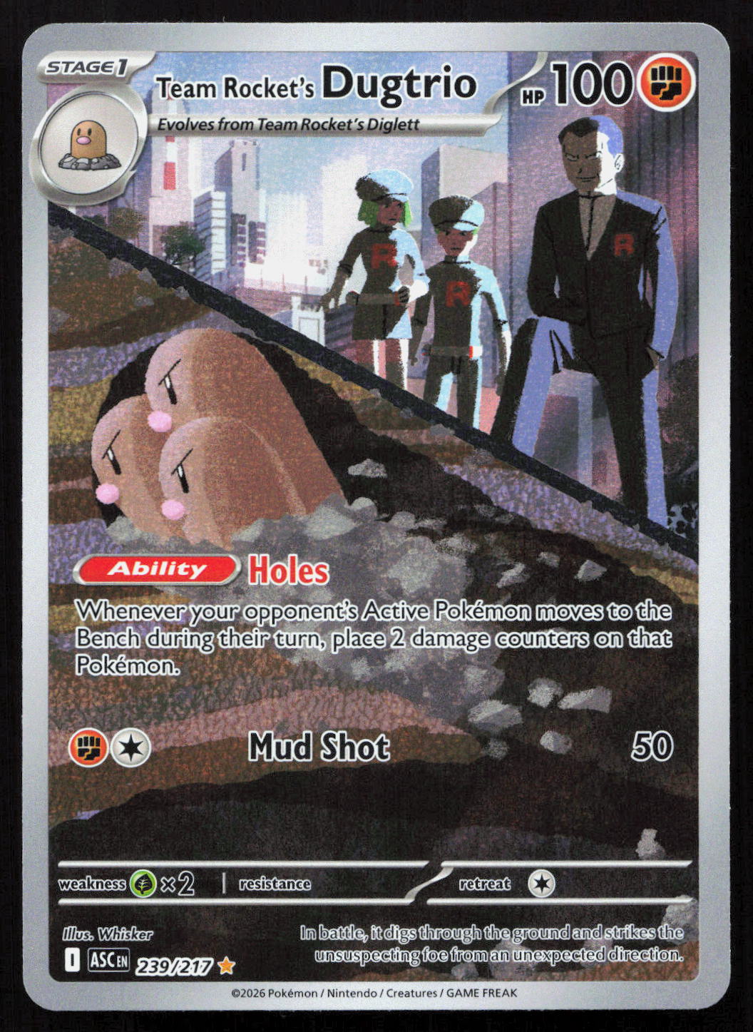 Team Rocket's Dugtrio - Ascended Heroes #239/217 - Illustration Rare