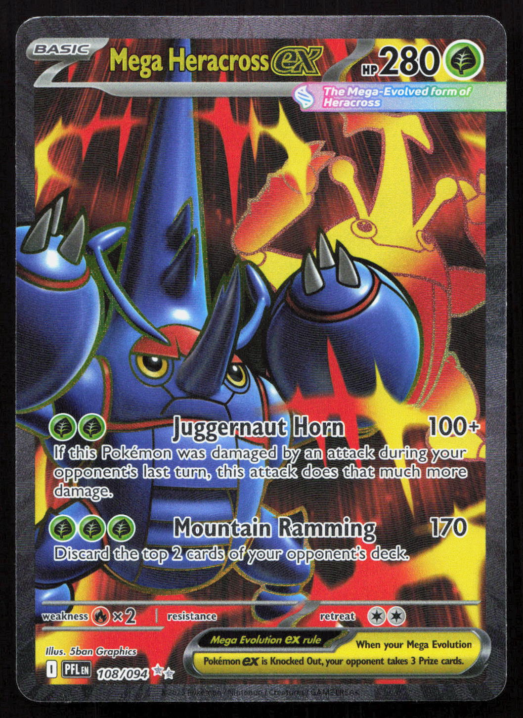 Mega Heracross ex - Phantasmal Flames #108/094 - Ultra Rare