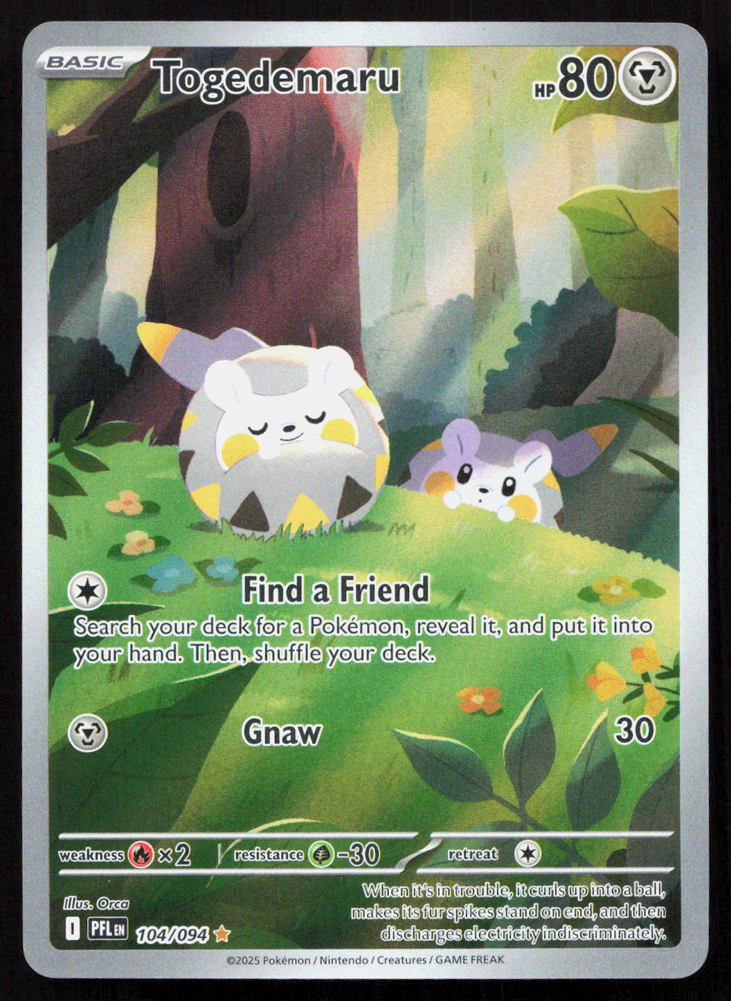 Togedemaru - Phantasmal Flames #104/094 - Illustration Rare
