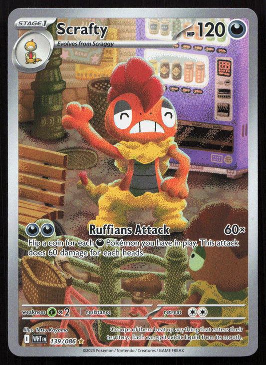 Scrafty - White Flare #139/086 - Illustration Rare
