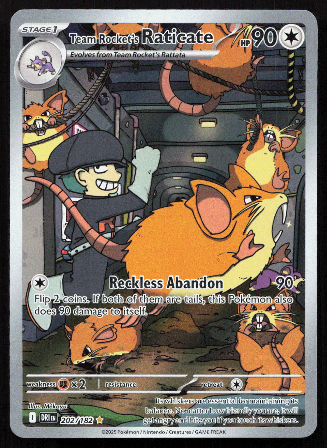 Team Rocket's Raticate - Destined Rivals #202/182 - Illustration Rare