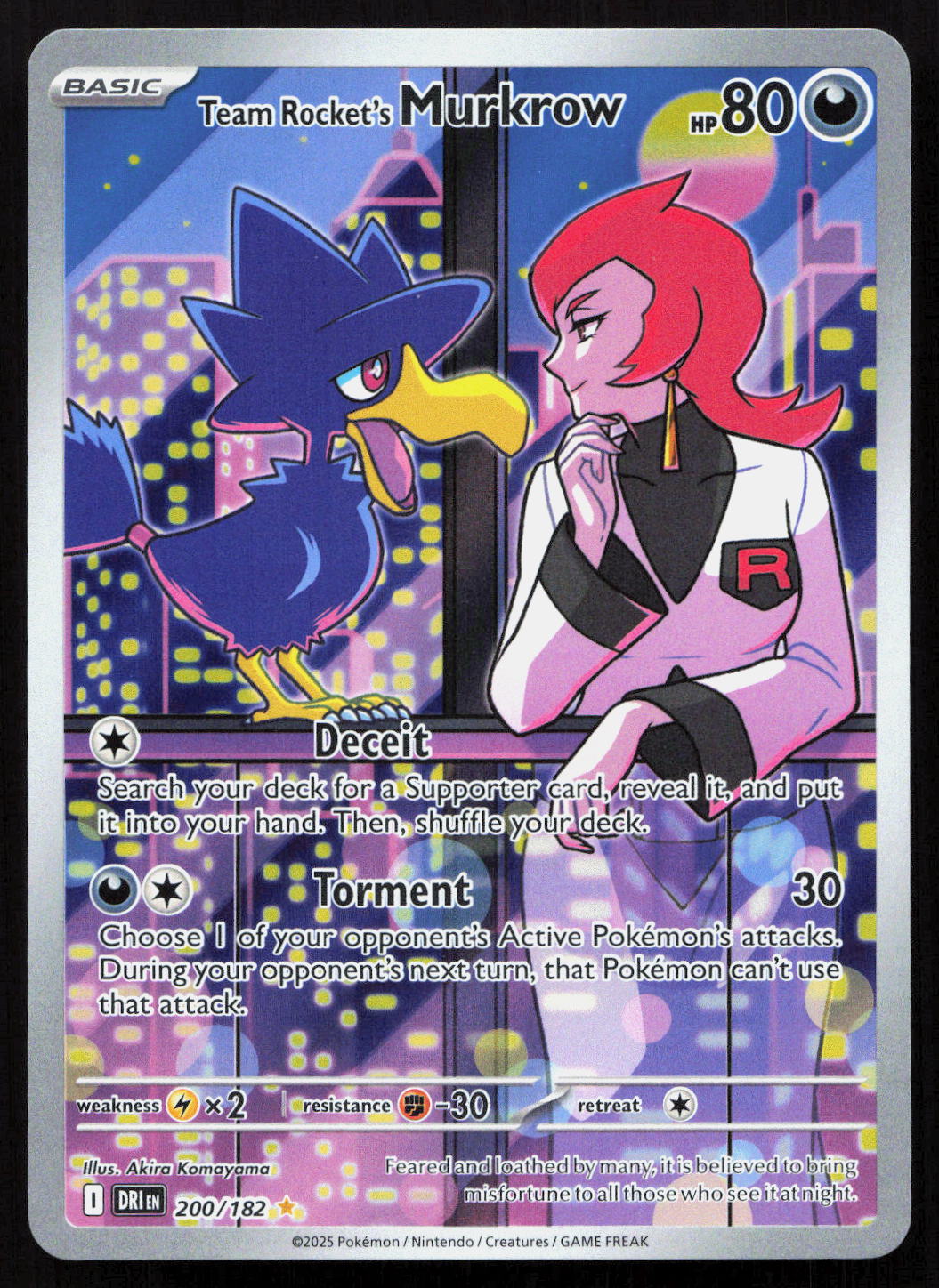 Team Rocket's Murkrow - Destined Rivals #200/182 - Illustration Rare