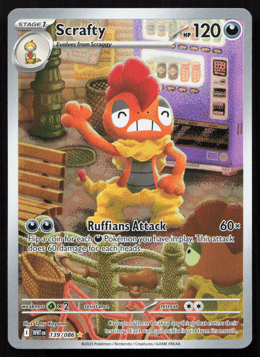 Scrafty - White Flare #139/086 - Illustration Rare