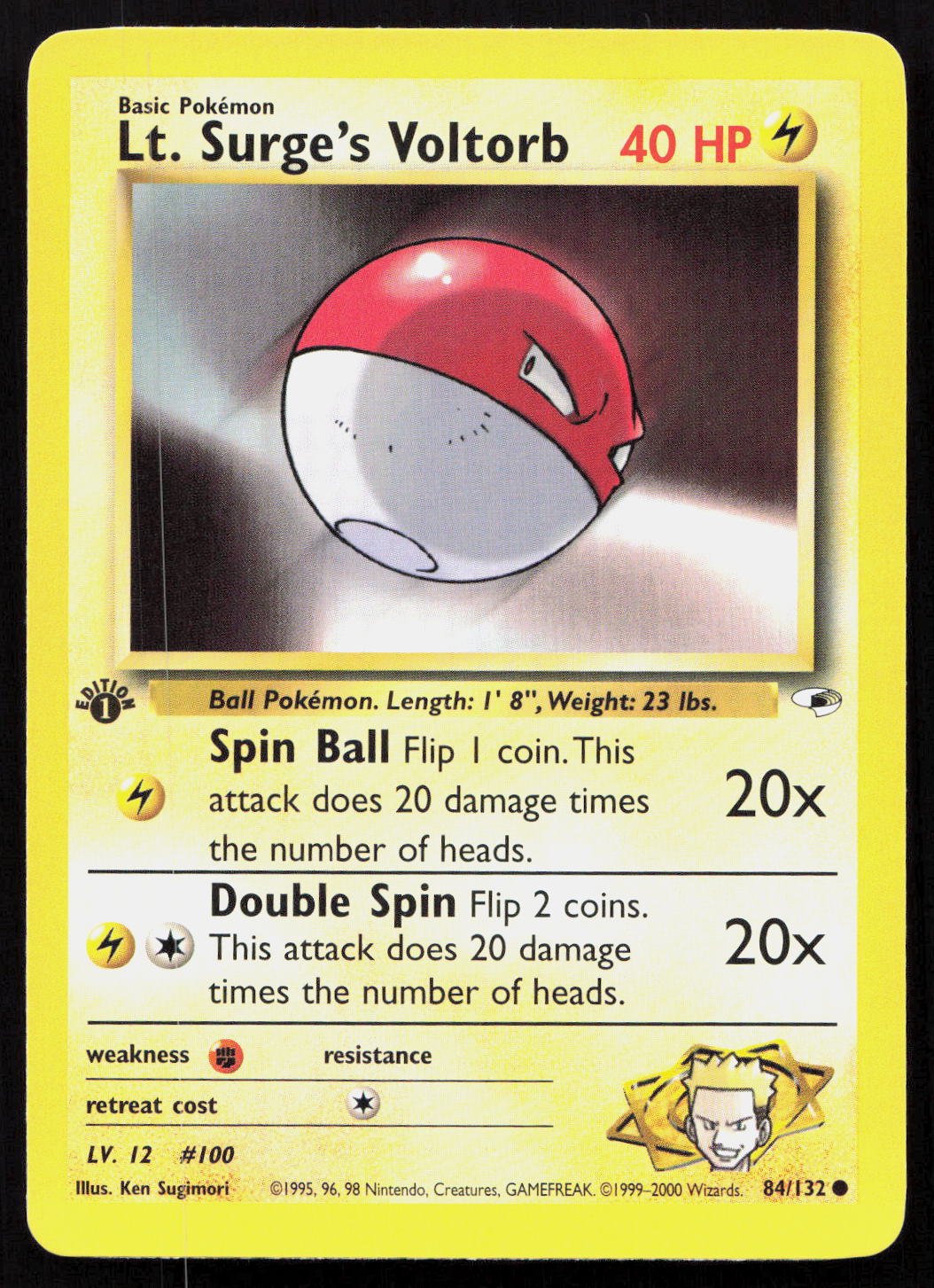 Lt. Surge's Voltorb - Gym Heroes #84/132 - Common
