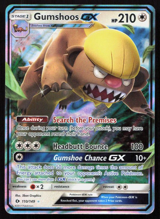 Gumshoos-GX - Sun & Moon #110/149 - Rare Holo GX
