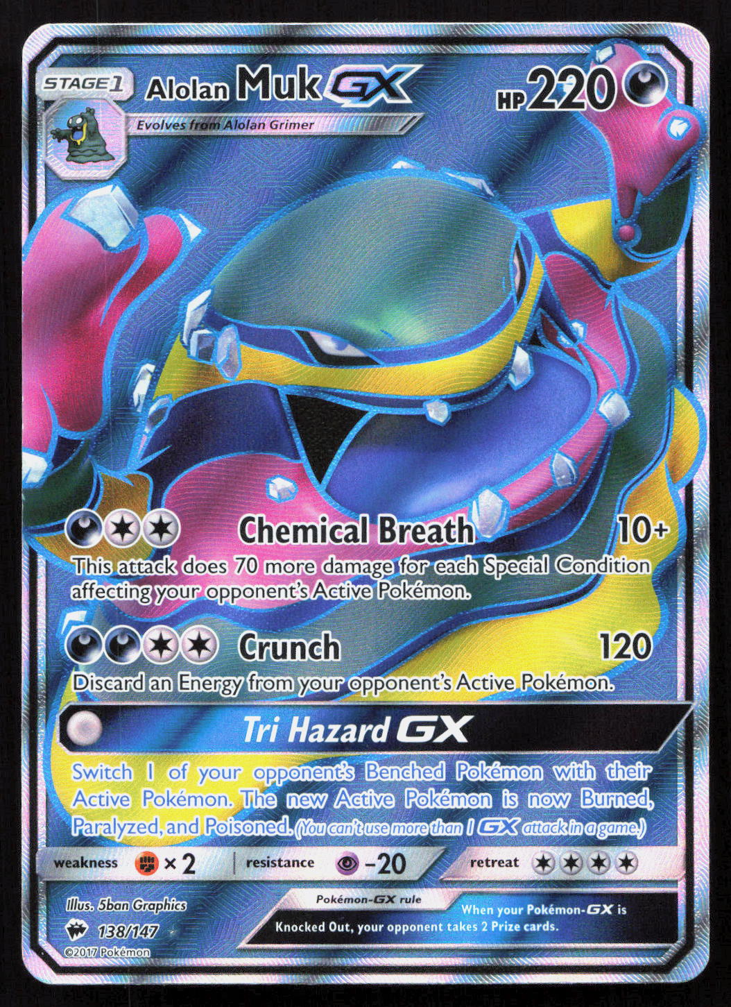 Alolan Muk-GX - Burning Shadows #138/147 - Rare Ultra
