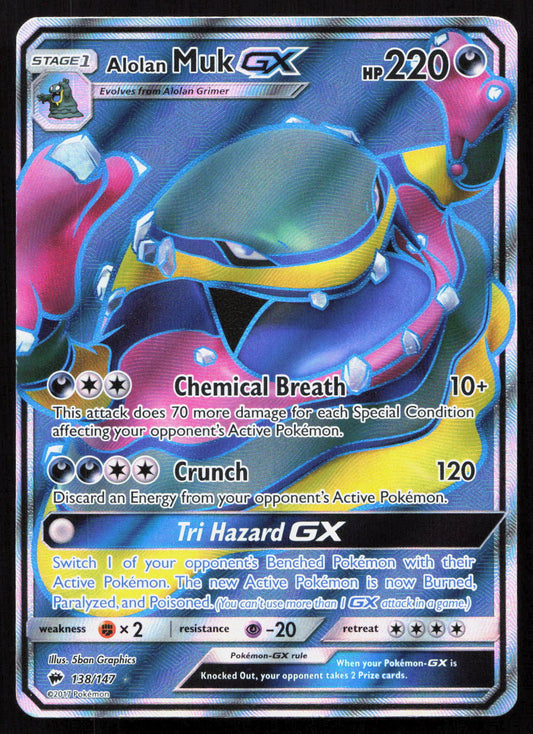 Alolan Muk-GX - Burning Shadows #138/147 - Rare Ultra