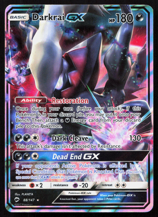 Darkrai-GX - Burning Shadows #88/147 - Rare Holo GX