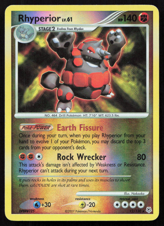 Rhyperior - Diamond & Pearl #12/130 - Rare Holo