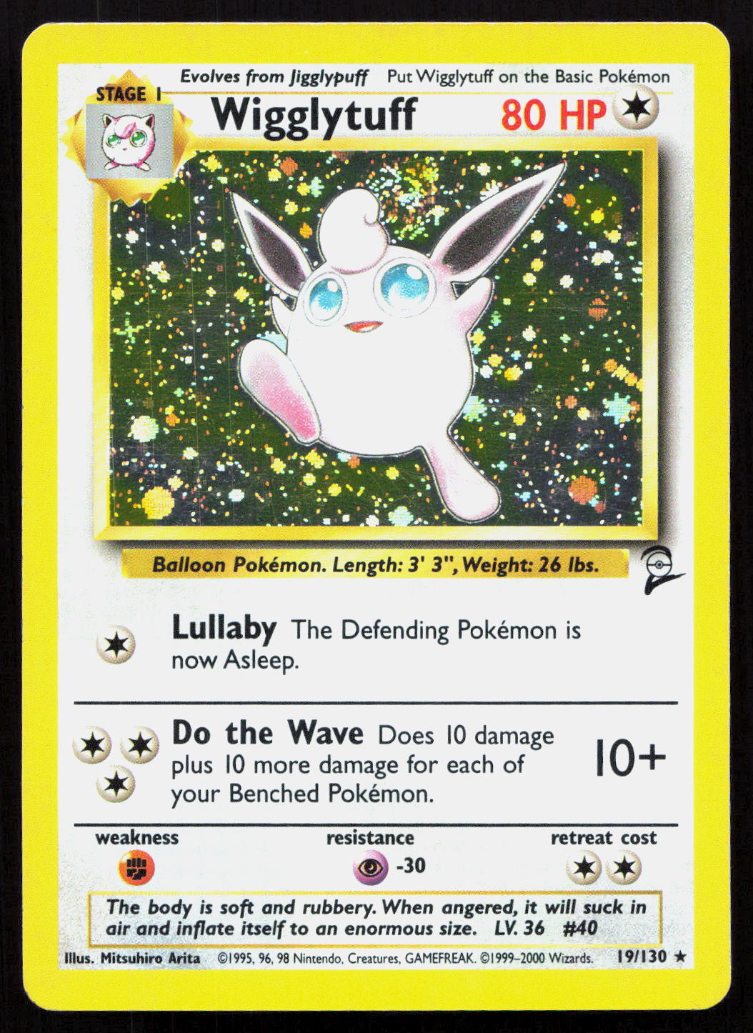 Wigglytuff - Base Set 2 #19/130 - Rare Holo