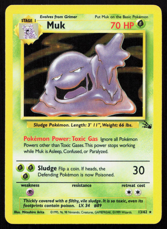 Muk - Fossil #13/62 - Rare Holo