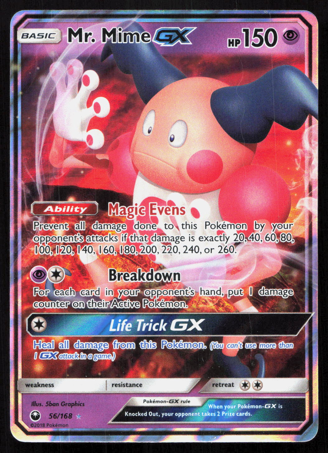 Mr. Mime-GX - Celestial Storm #56/168 - Rare Holo GX