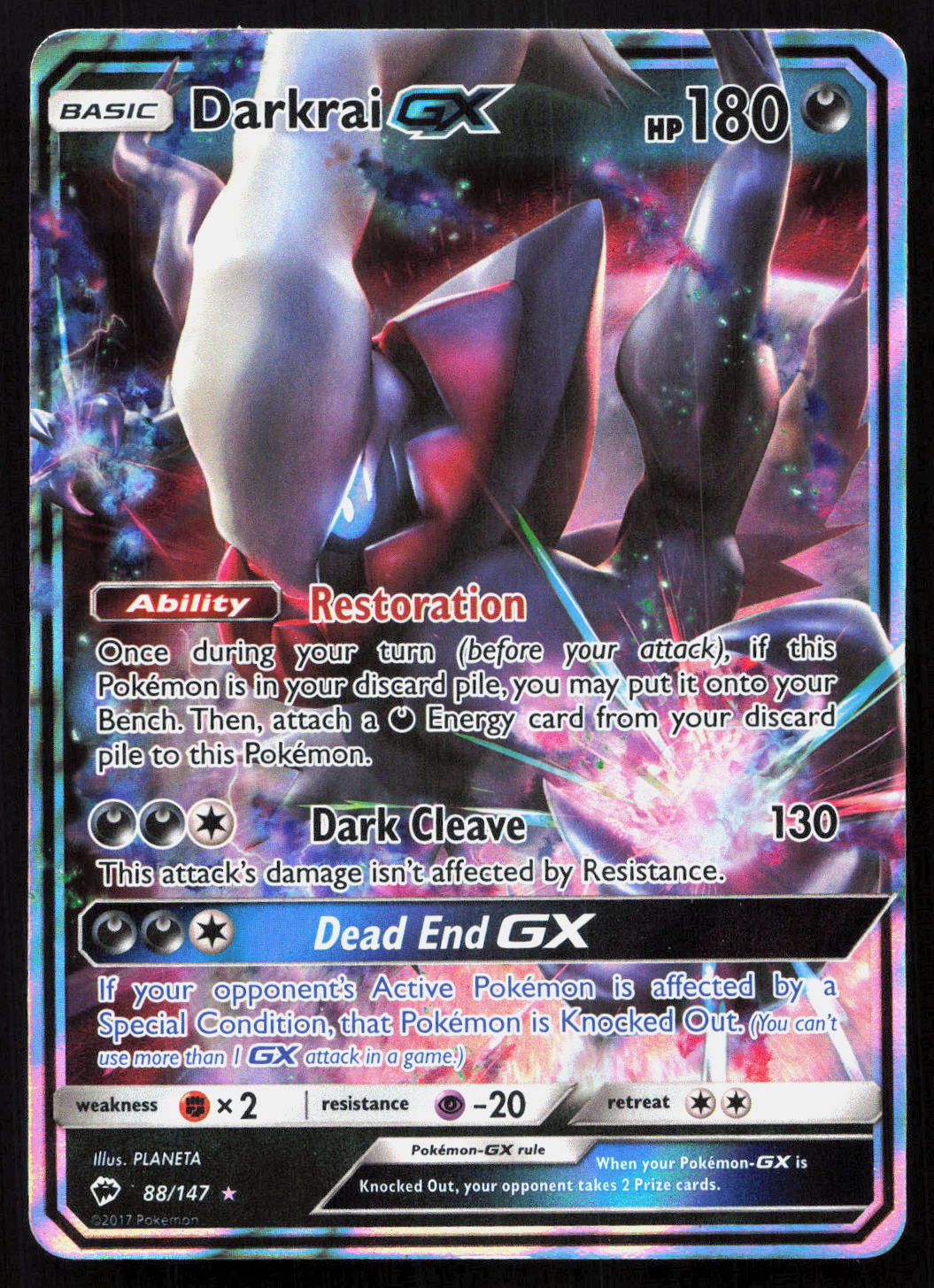 Darkrai-GX - Burning Shadows #88/147 - Rare Holo GX