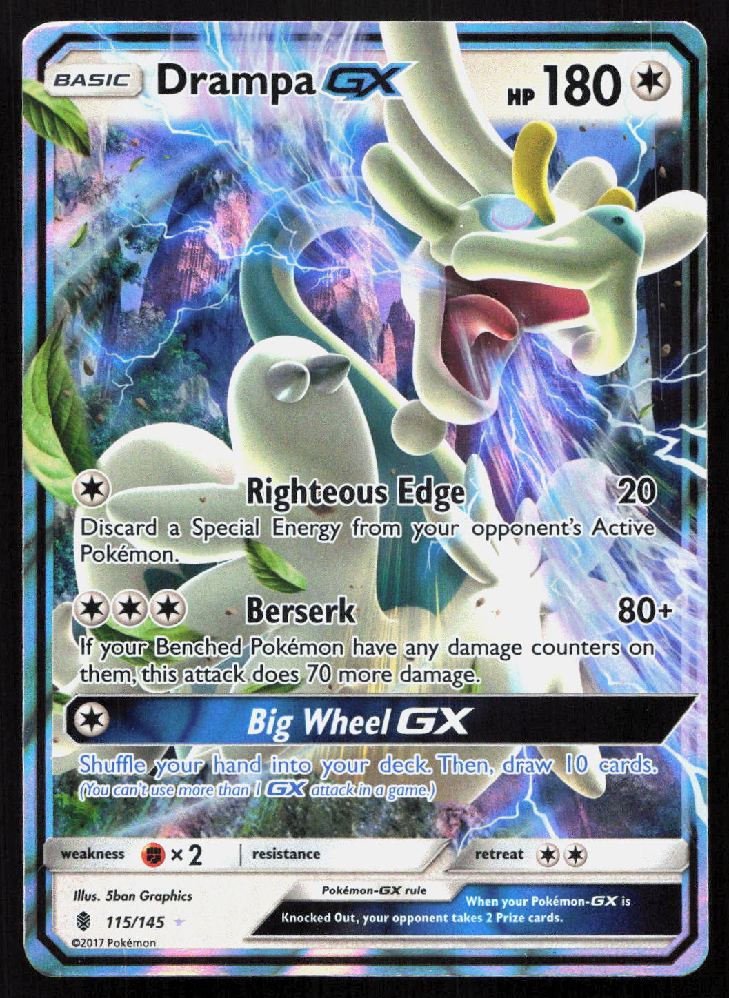 Drampa-GX - Guardians Rising #115/145 - Rare Holo GX