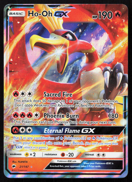 Ho-Oh-GX - Burning Shadows #21/147 - Rare Holo GX