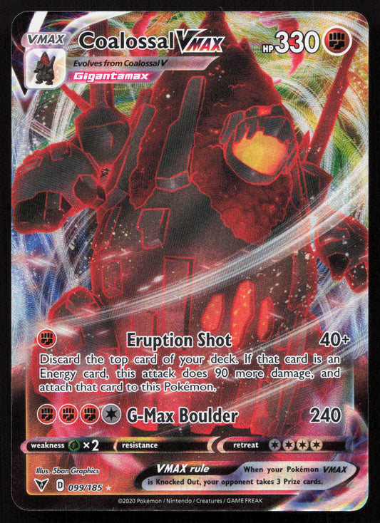 Coalossal VMAX - Vivid Voltage #099/185 - Rare Holo VMAX