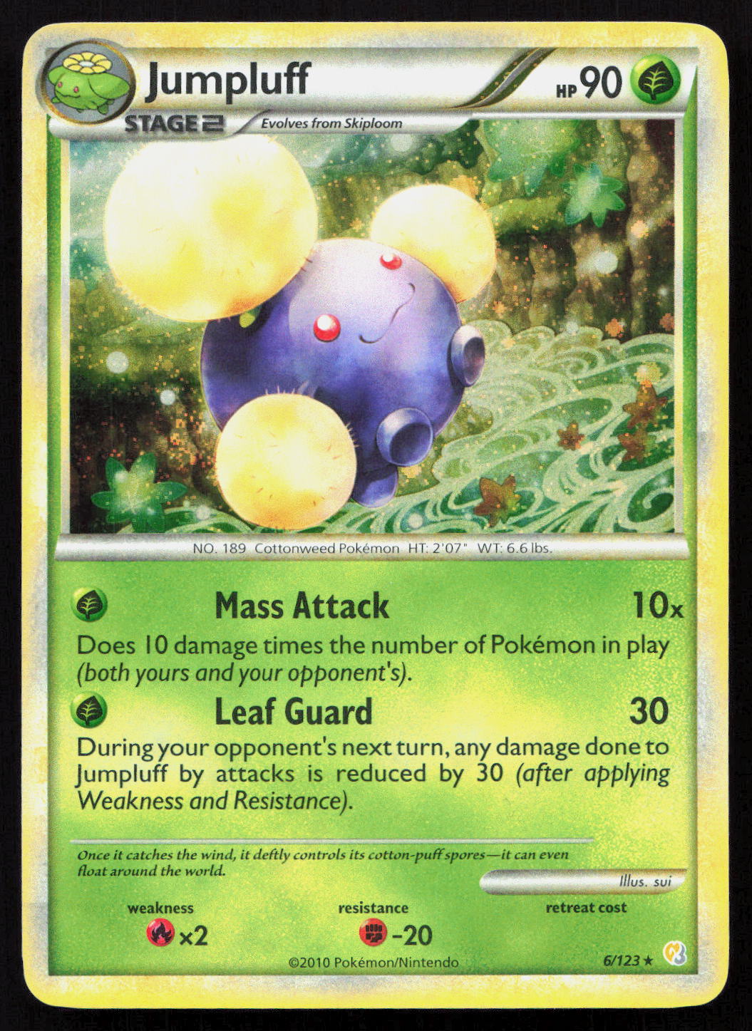 Jumpluff - HeartGold & SoulSilver #6/123 - Rare Holo