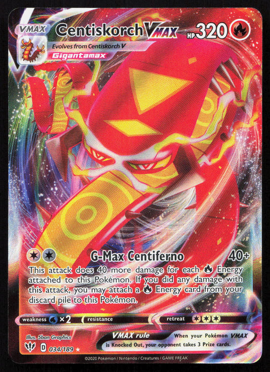 Centiskorch VMAX - Darkness Ablaze #034/189 - Rare Holo VMAX
