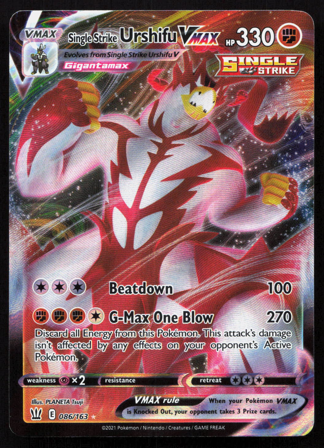 Single Strike Urshifu VMAX - Battle Styles #086/163 - Rare Holo VMAX