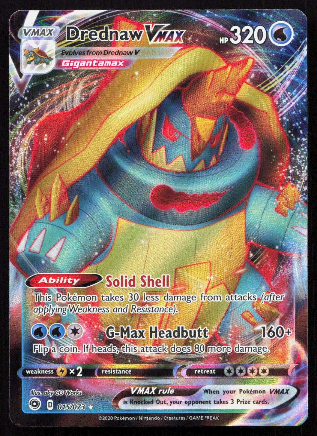 Drednaw VMAX - Champion's Path #015/073 - Rare Holo VMAX