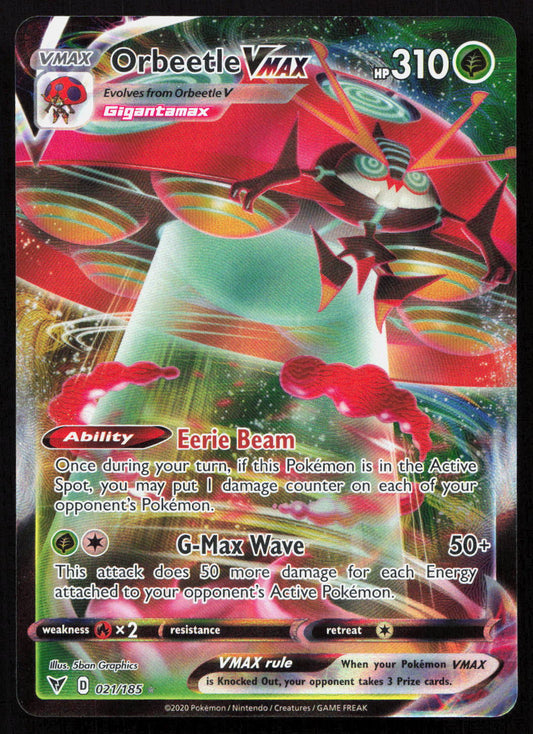Orbeetle VMAX - Vivid Voltage #021/185 - Rare Holo VMAX