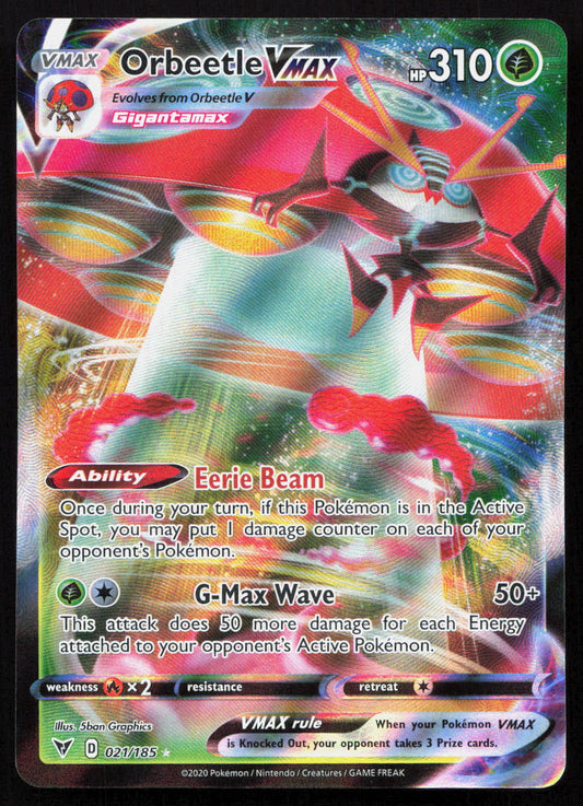 Orbeetle VMAX - Vivid Voltage #021/185 - Rare Holo VMAX
