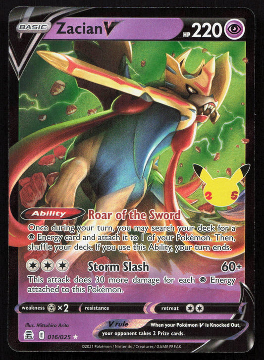 Zacian V - Celebrations #16 - Rare Holo V