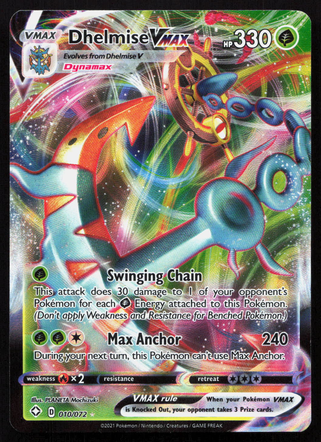 Dhelmise VMAX - Shining Fates #010/072 - Rare Holo VMAX