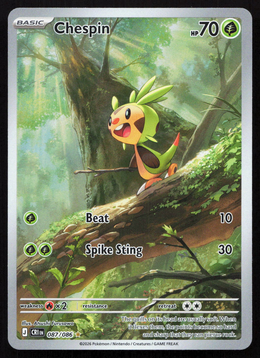 Chespin - Chaos Rising #087/086 - Illustration Rare