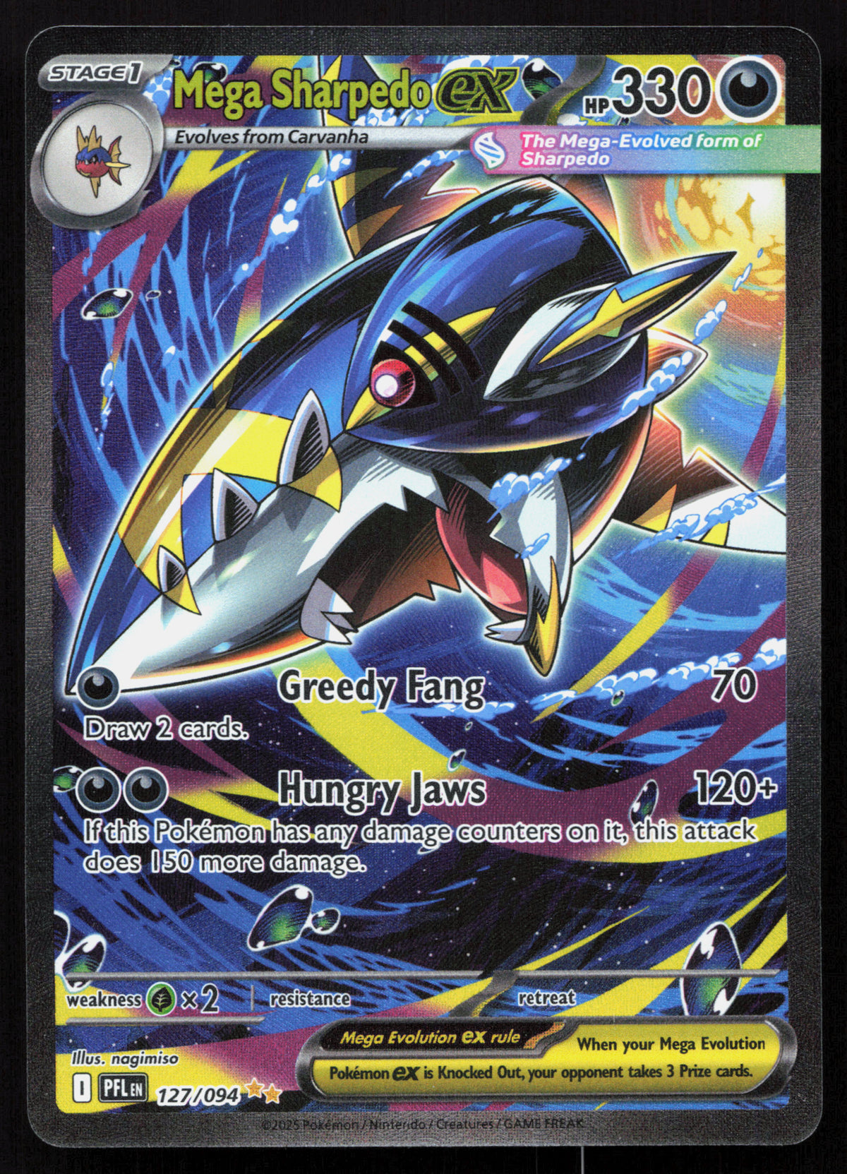 Mega Sharpedo ex - Phantasmal Flames #127/094 - Special Illustration Rare