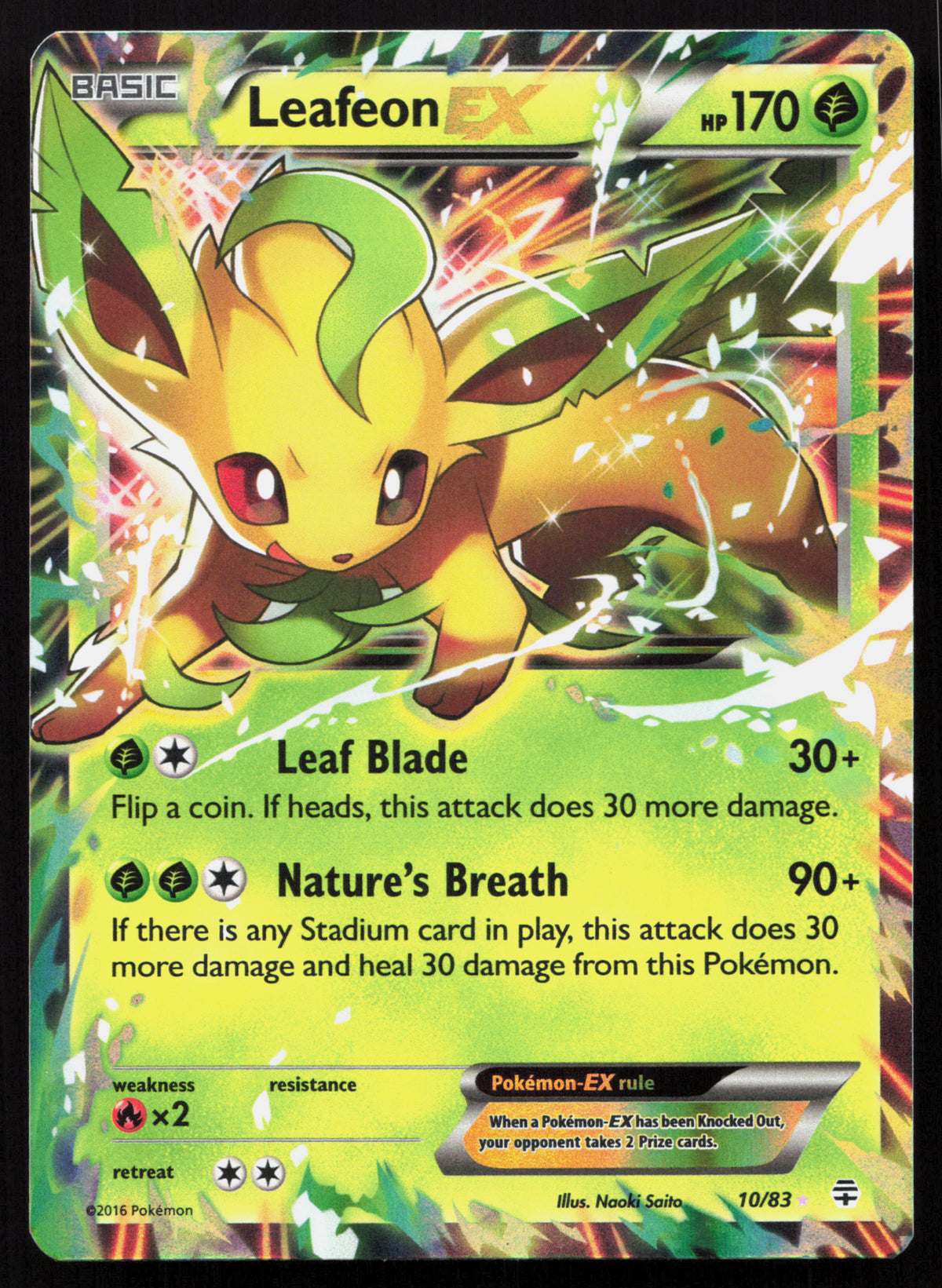 Leafeon-EX - Generations #10/83 - Rare Holo EX