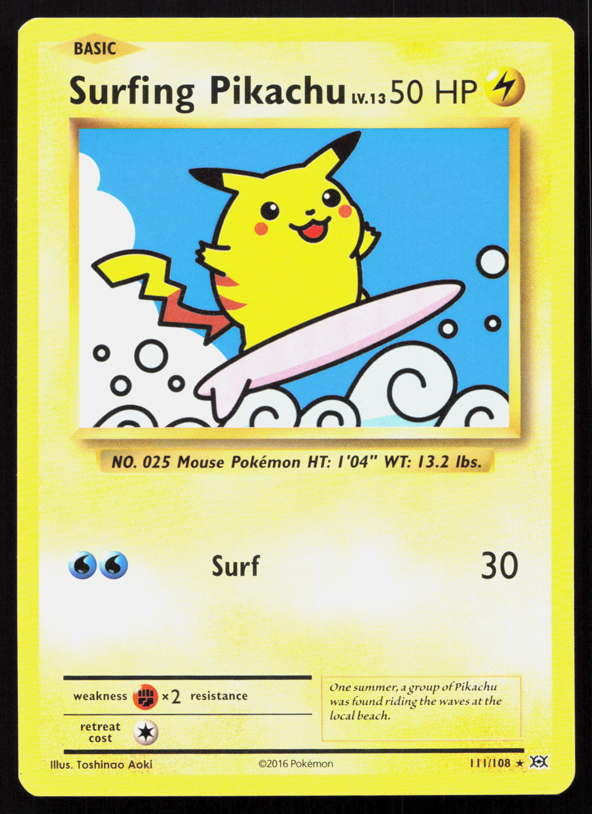 Surfing Pikachu - Evolutions #111/108 - Rare Secret
