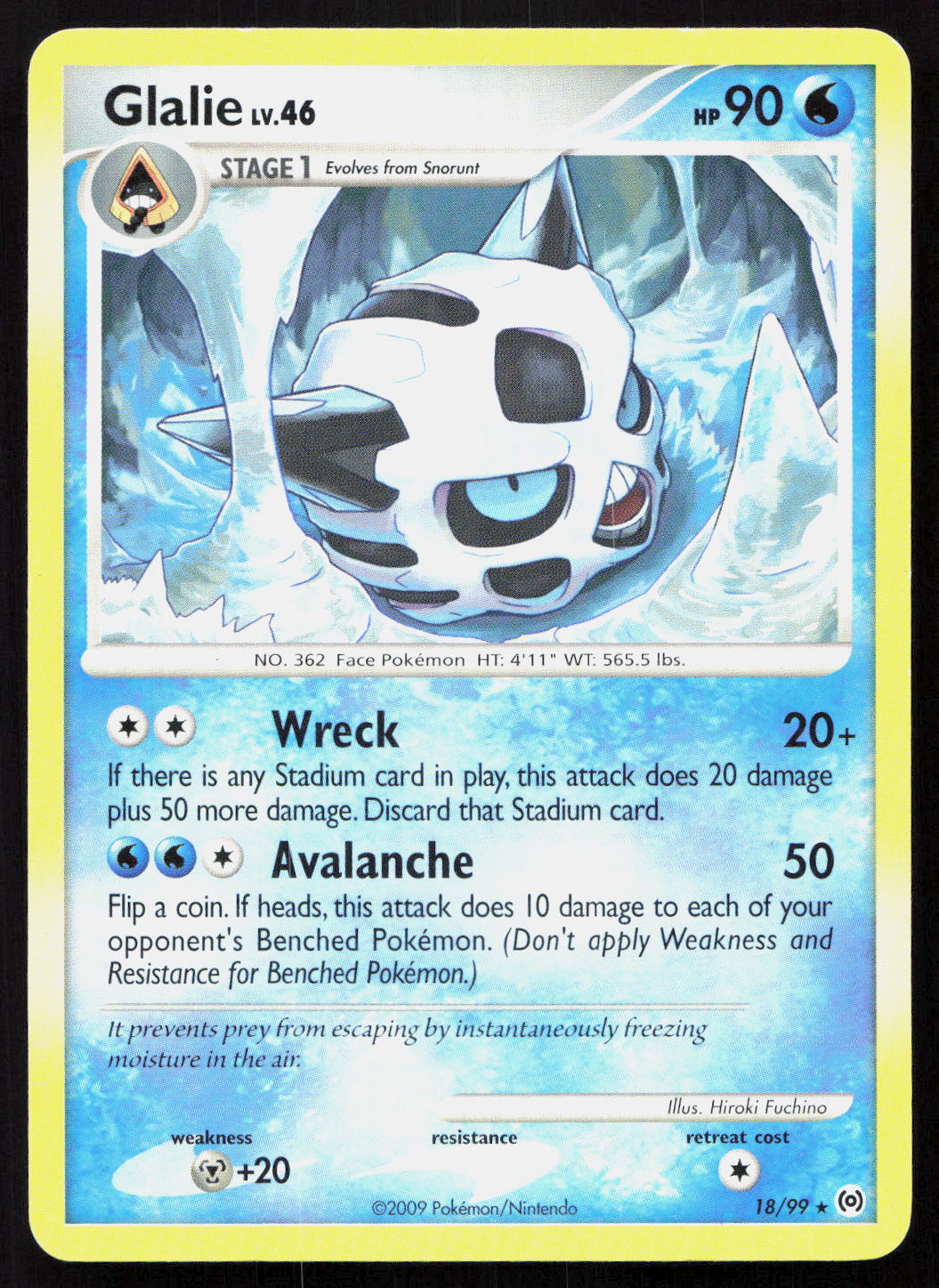 Glalie - Arceus #18/99 - Rare