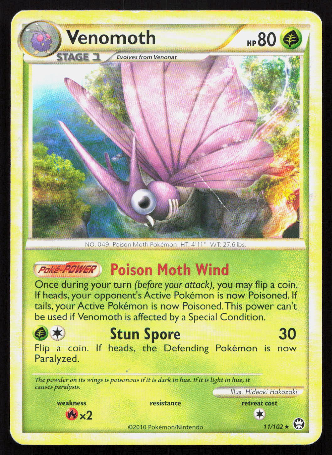 Venomoth - HS—Triumphant #11/102 - Rare Holo
