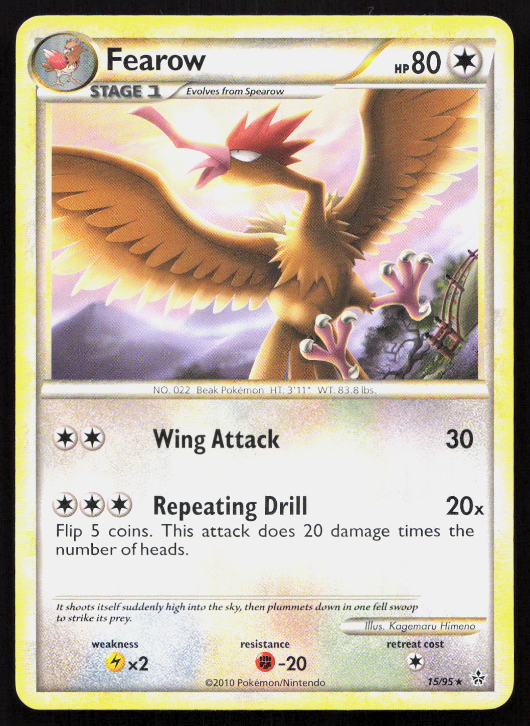 Fearow - HS—Unleashed #15/95 - Rare
