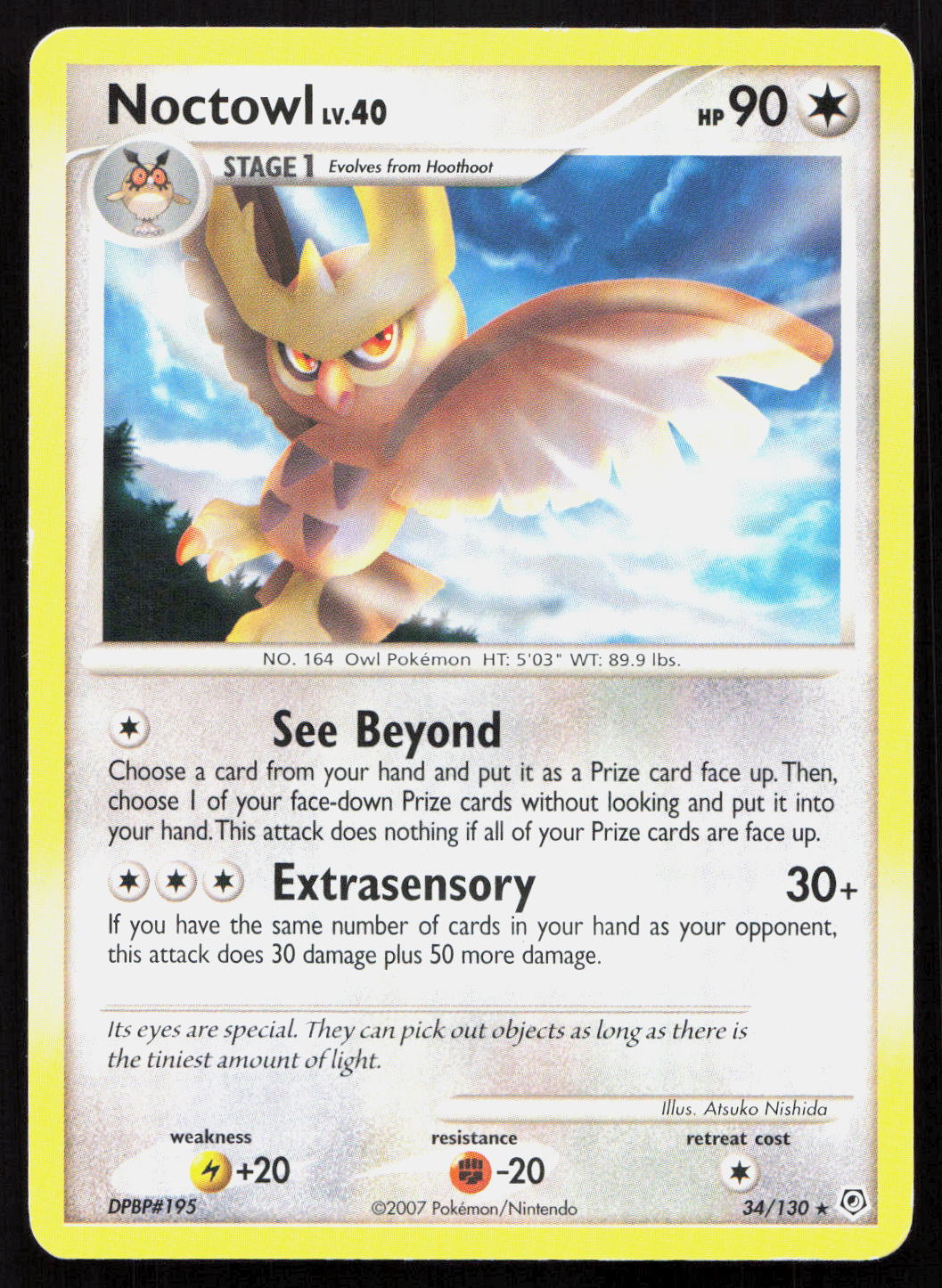 Noctowl - Diamond & Pearl #34/130 - Rare