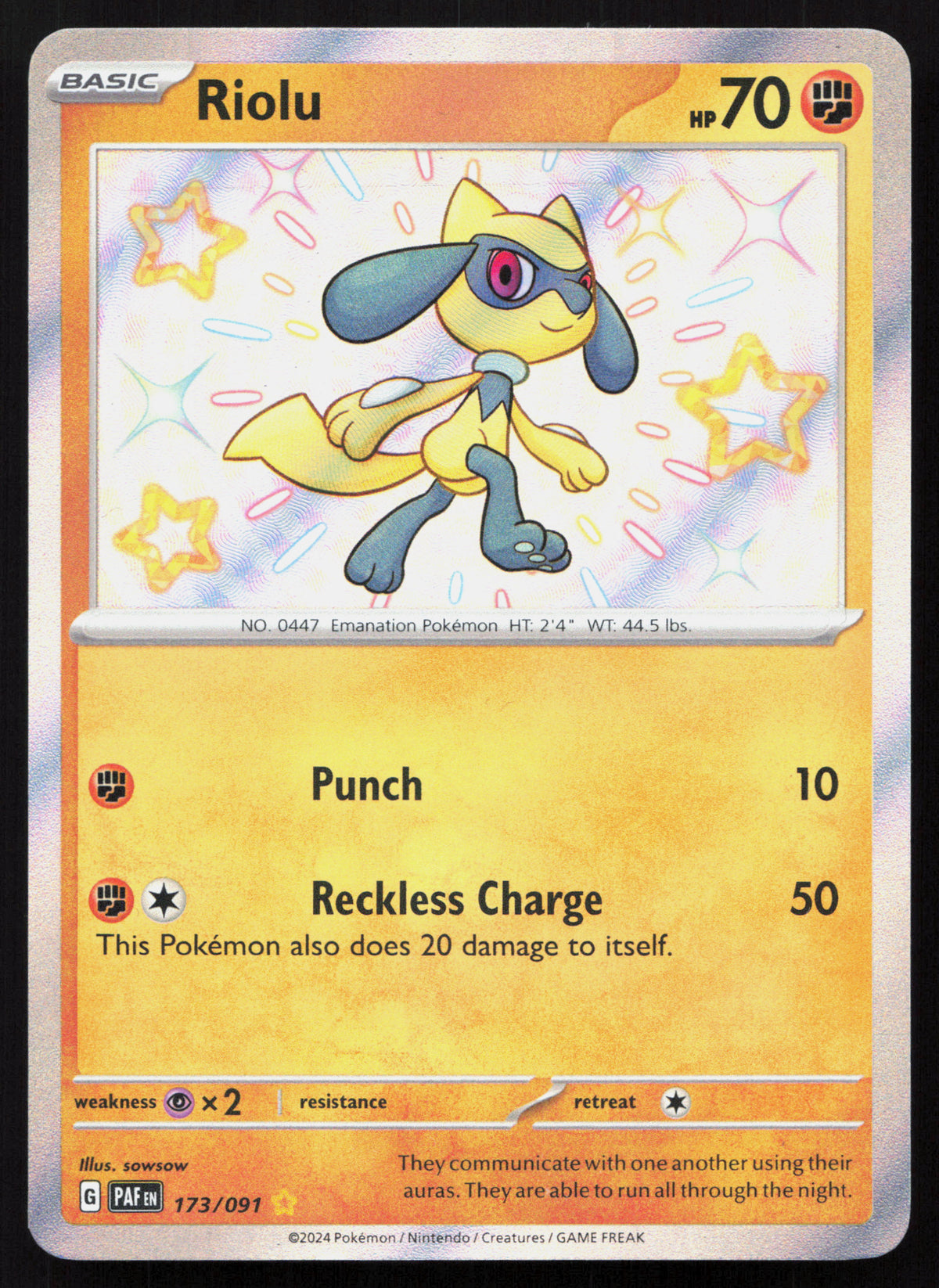 Riolu - Paldean Fates #173/091 - Shiny Rare